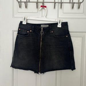 Black denim free people skirt